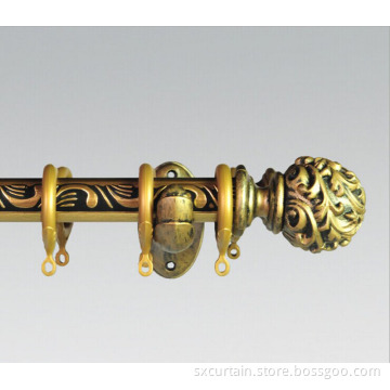Yellow Gold Coating Wood Rod Curtain Poles